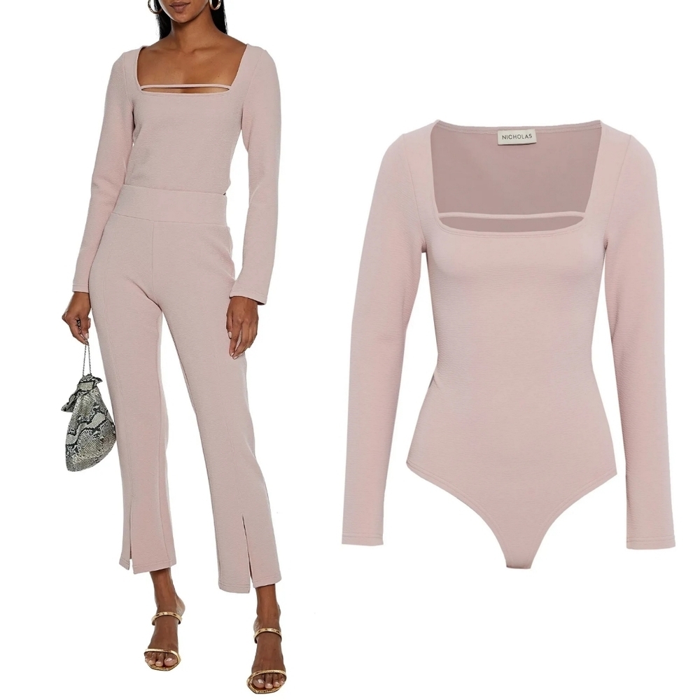 NWT Nicholas Thalia Cutout Textured-Ponte Bodysuit Size Small